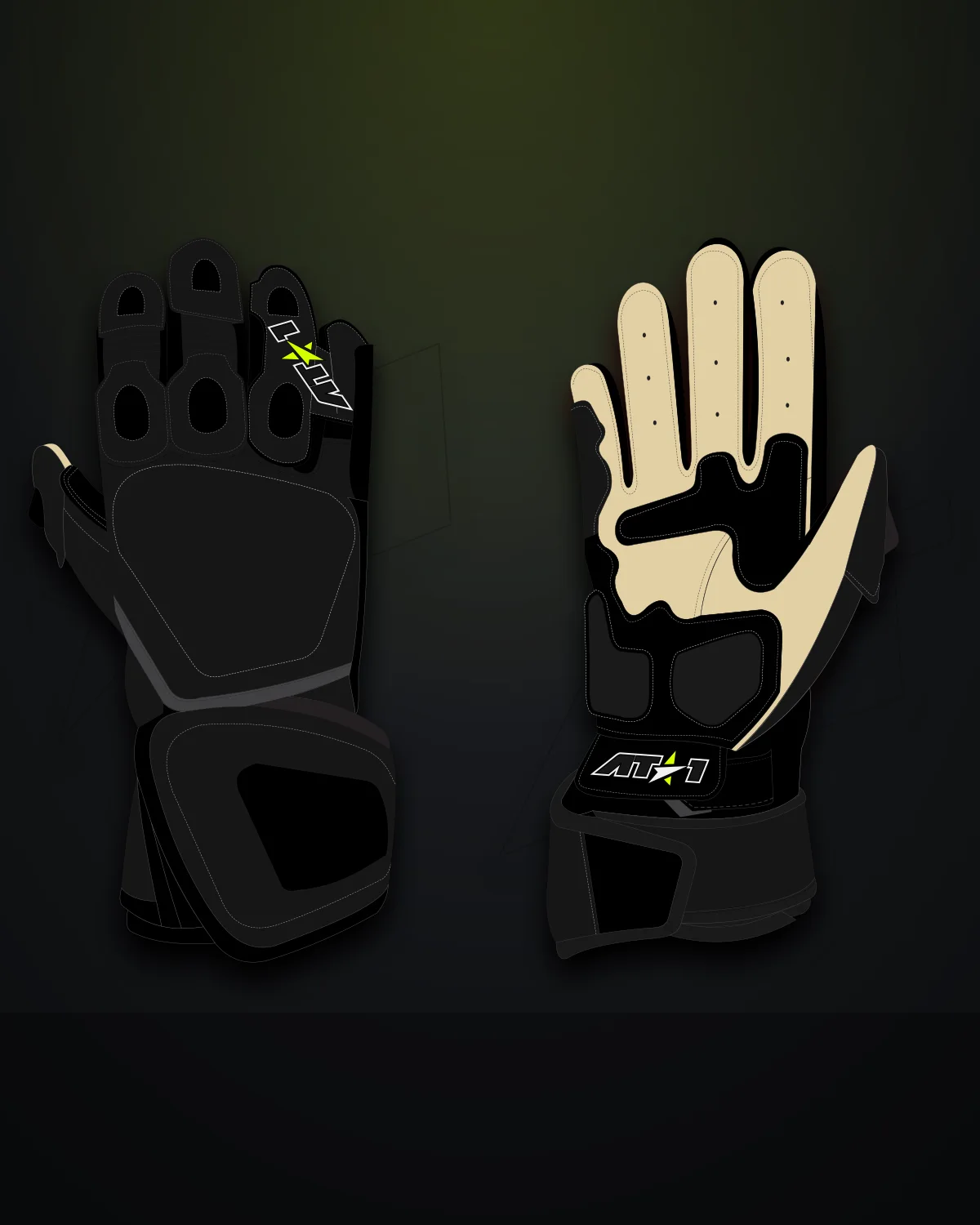 Neon Volt Gloves motorcycle racing gloves