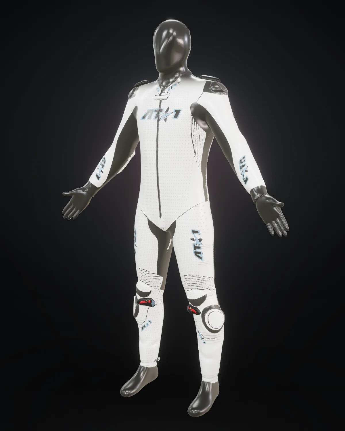 Arctic Storm custom motorcycle race suit