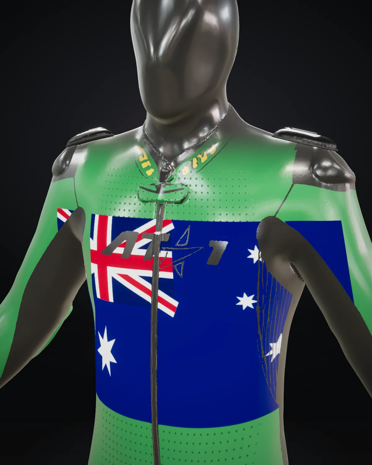 Green & Gold — Chest detail