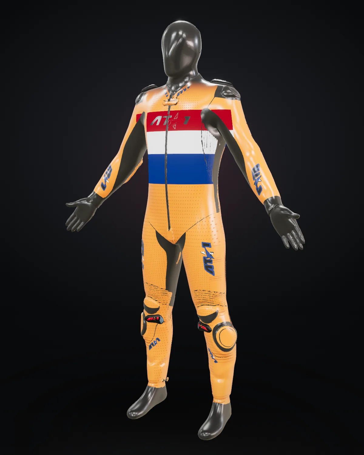 Oranje custom motorcycle race suit