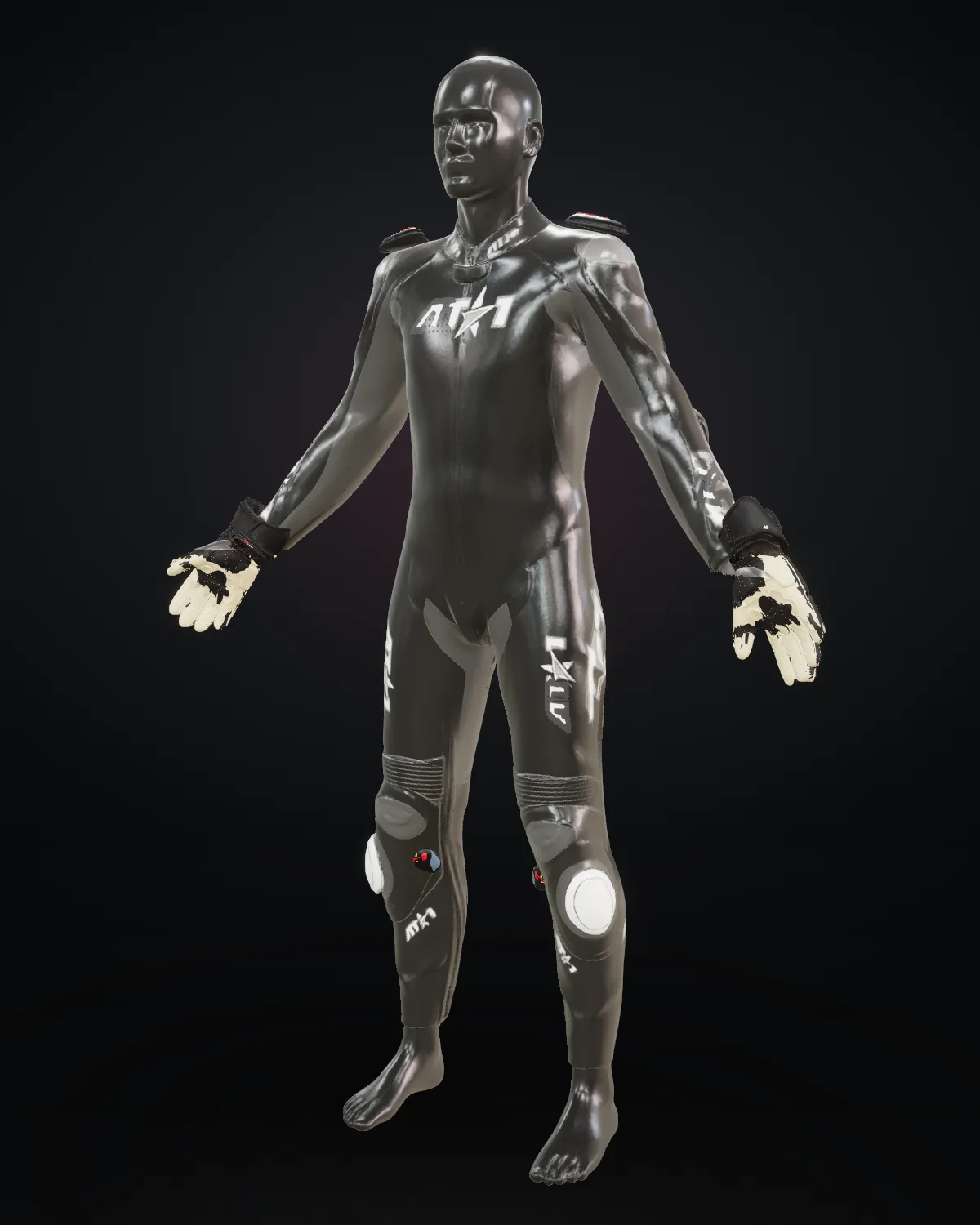 Stealth Blackout custom motorcycle race suit