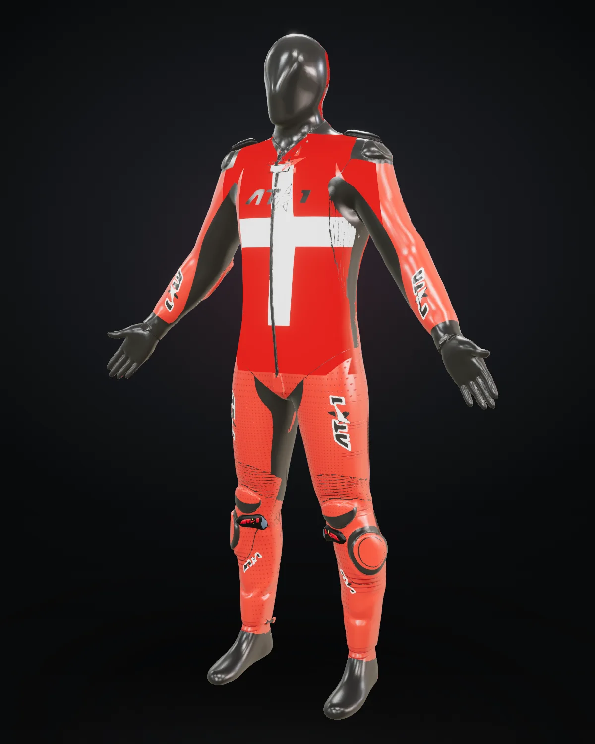Helvetia custom motorcycle race suit