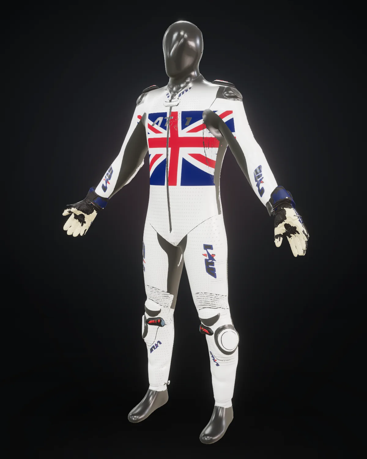 Union Jack custom motorcycle race suit
